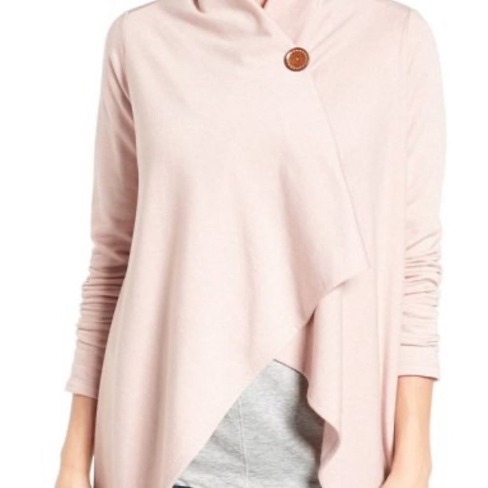 ♻️ BOBEAU One-Button Fleece Wrap Cardigan